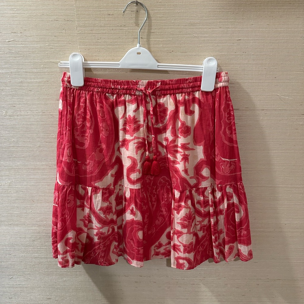 La Plage pink cotton lightweight mini skirt.